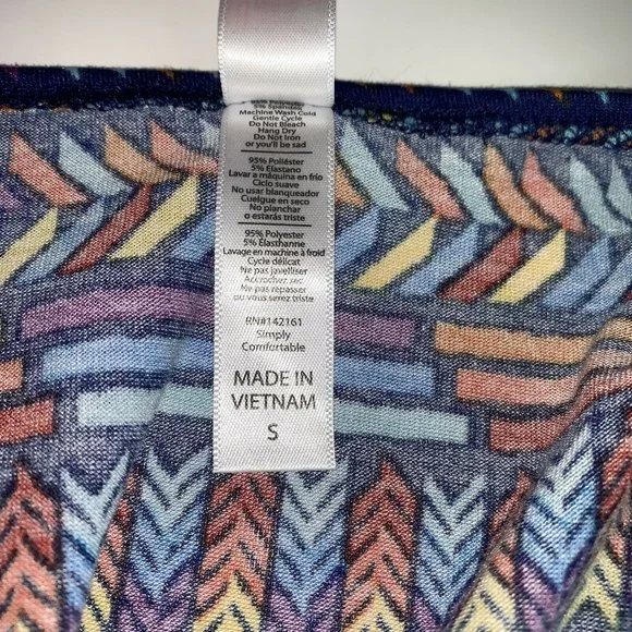 Lularoe Lynnae Womens Long Sleeve Top Small Geometric Southwestern Blue Purple - Picture 4 of 5